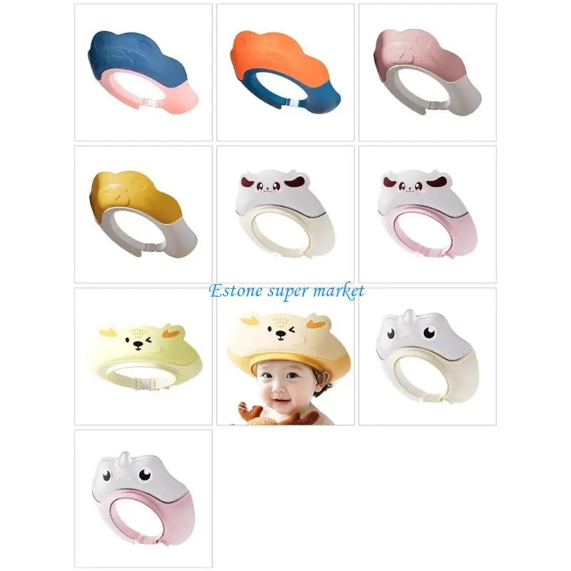 

090B Baby Showering Protective Hat for Kids, Cartoon Bathing Hat for 0 Months to 6 Years Infants Eye and Ear Protections