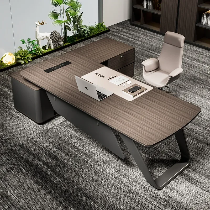 for Boss Table Office Desk and Chair Combination High End Simple Modern Class Desk Paint Light Luxury Manager Room President