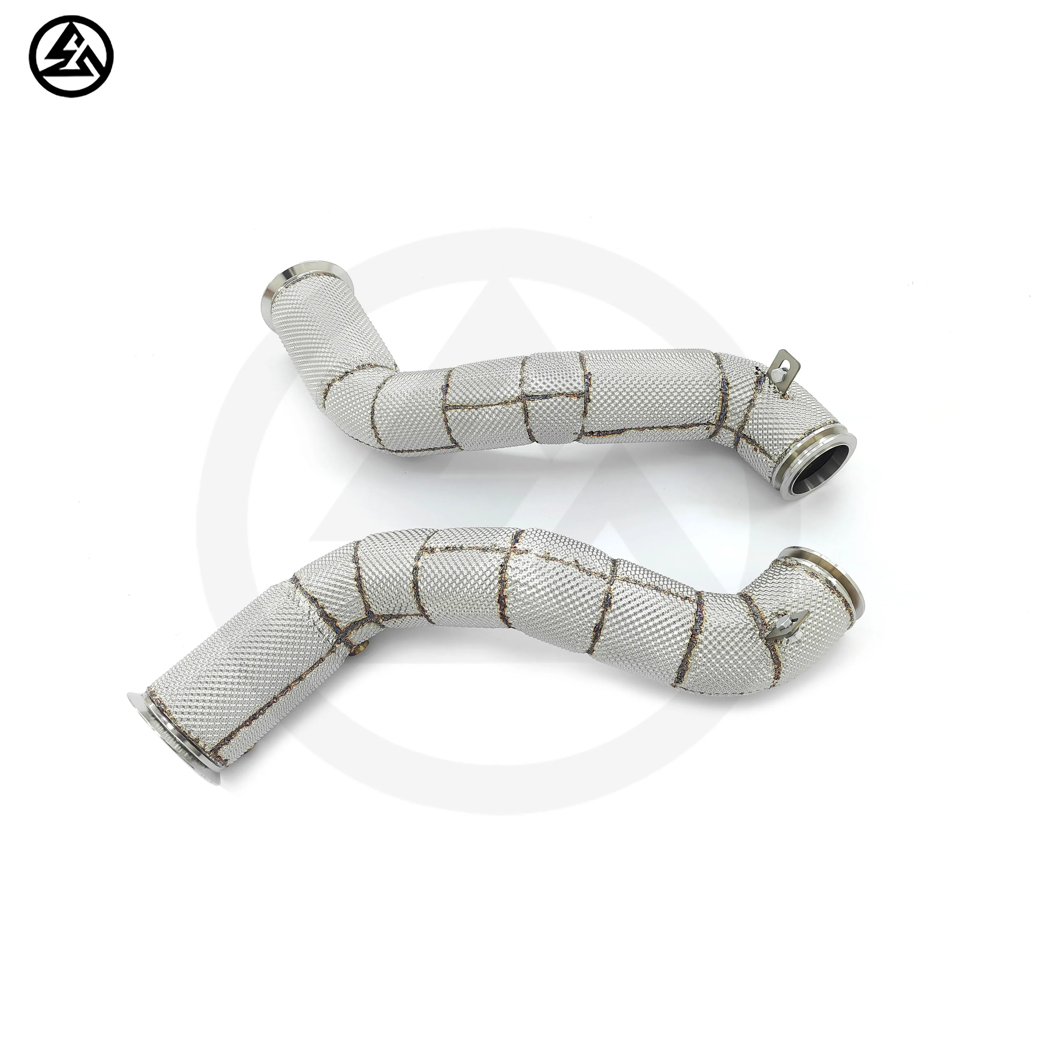 أنابيب سفلية من الفولاذ المقاوم للصدأ للسباق الرياضية لـ Mclaren GT 4.0TT 2018-2023 V8 ماسورة عادم مع أعواد حرارية