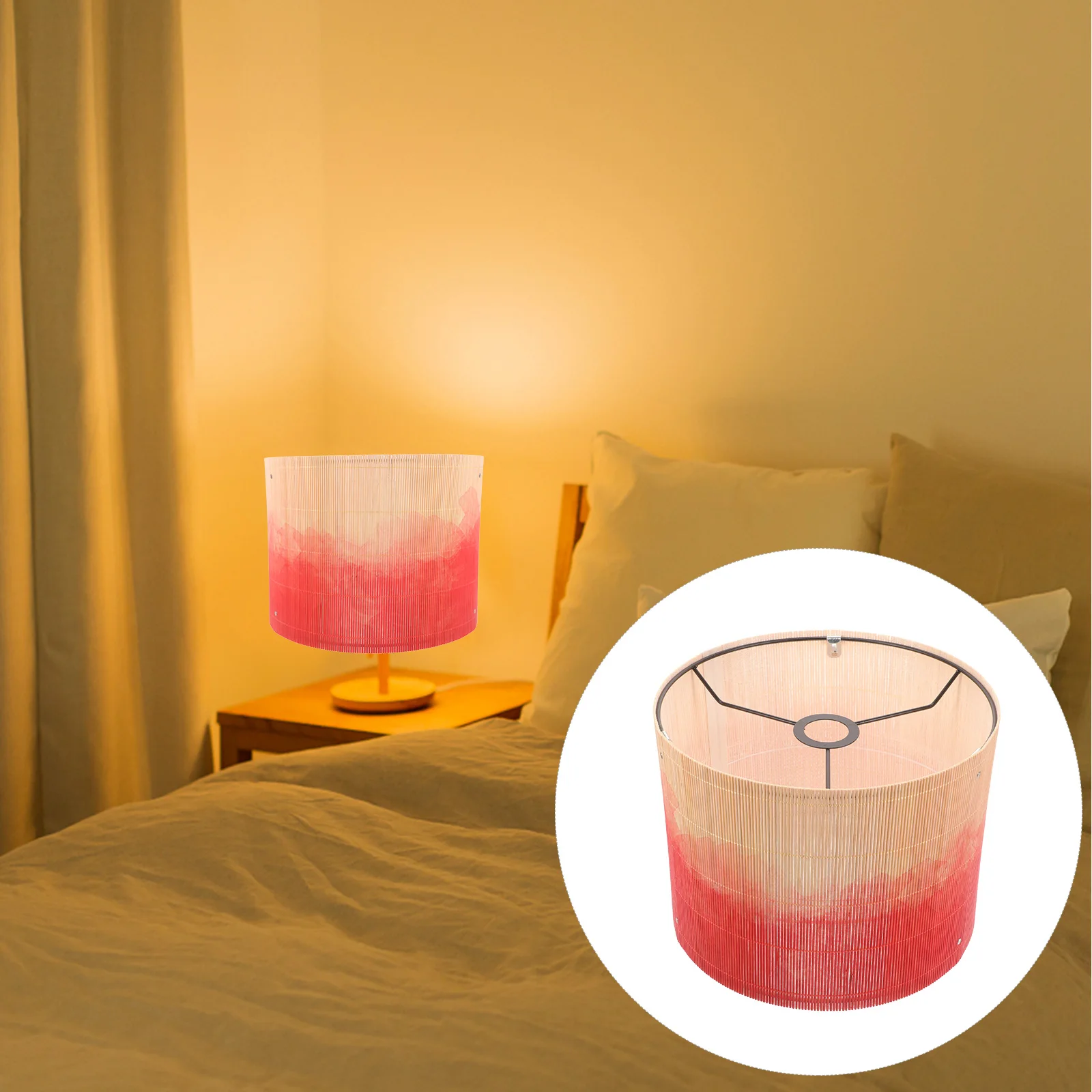

Decorative Bamboo Lampshade Ceiling Light Cover European Style Farmhouse Shades Red Asian