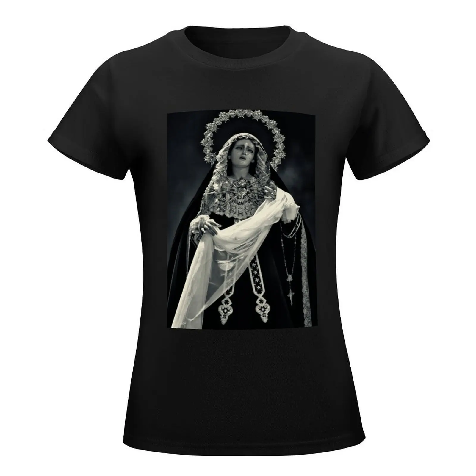 Blessed Virgin Mary in Dolores T-Shirt cute tops Female clothing kawaii clothes t-shirt dress for Women long