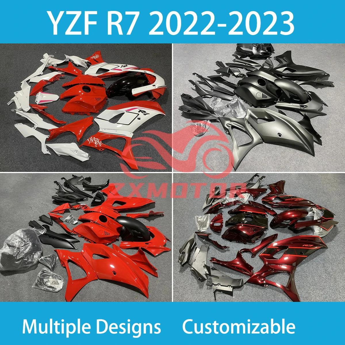 YZFR7 2022 2023 Motorcycle Fairings for YAMAHA YZF R7 22 23 Complete Body Plastics Set Covers Fairing Kit