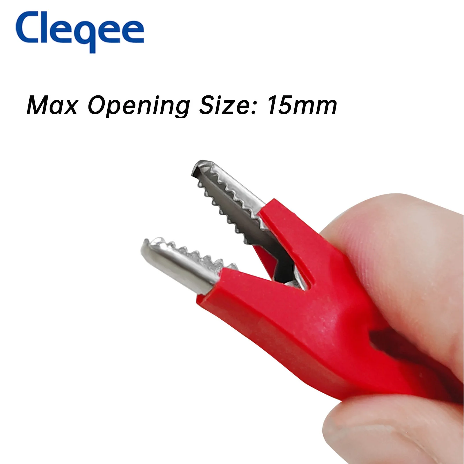 Cleqee-クロコダイルクランプに積み重ね可能なバナナプラグ-ワニ口クリップ、マルチメーターテストワイヤー、ソフトPVCケーブル、1mワイヤー、4mm、p1037、5個