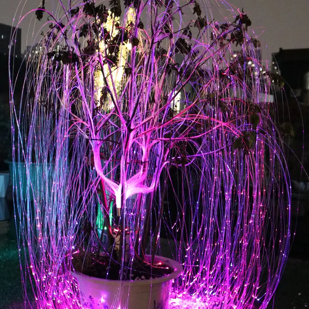 Waterproof IP68 RGB Color-Changing LED Fiber Optic Light Tree Aluminum Alloy Construction Dimmable 6000K Daylight 10W/12W/60W