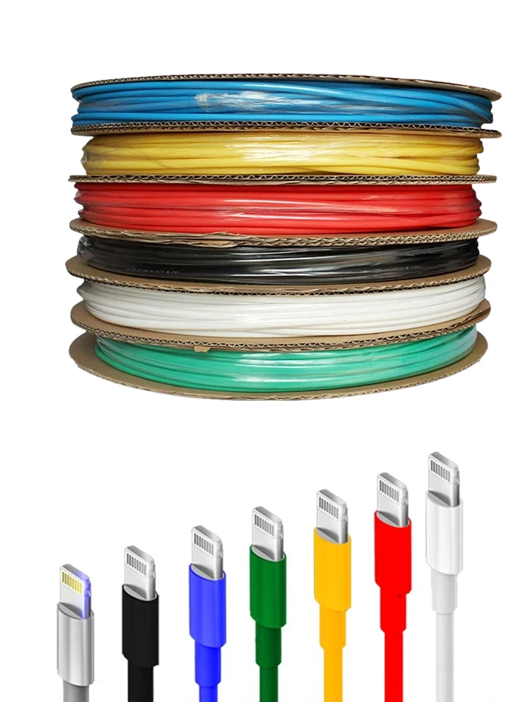 Tube thermorétractable coloré, rapport 2:1, 1M 2M 5M, gaine thermorétractable pour réparation de faisceaux de câbles DIY et isolation électrique
