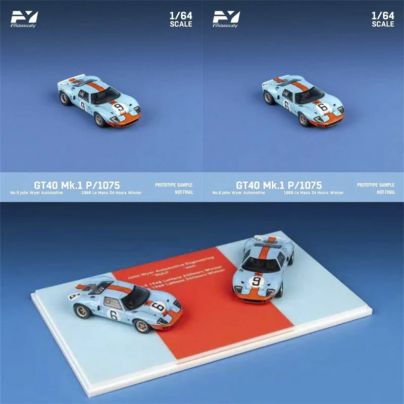 

Findclassically 1:64 GT40 Mk.l 1968 г., оранжево-синяя модель автомобиля из сплава
