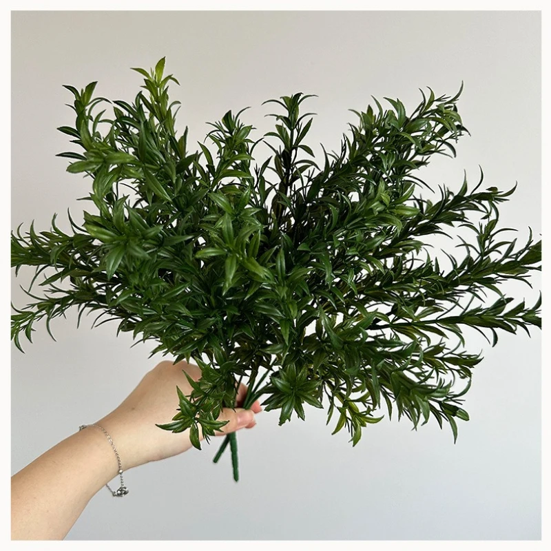 

10pcs Plastic Red Milanese Grass Simulation Green Plants Floral Festival Party Decoration Artificial Murraya Exotica Bouquet