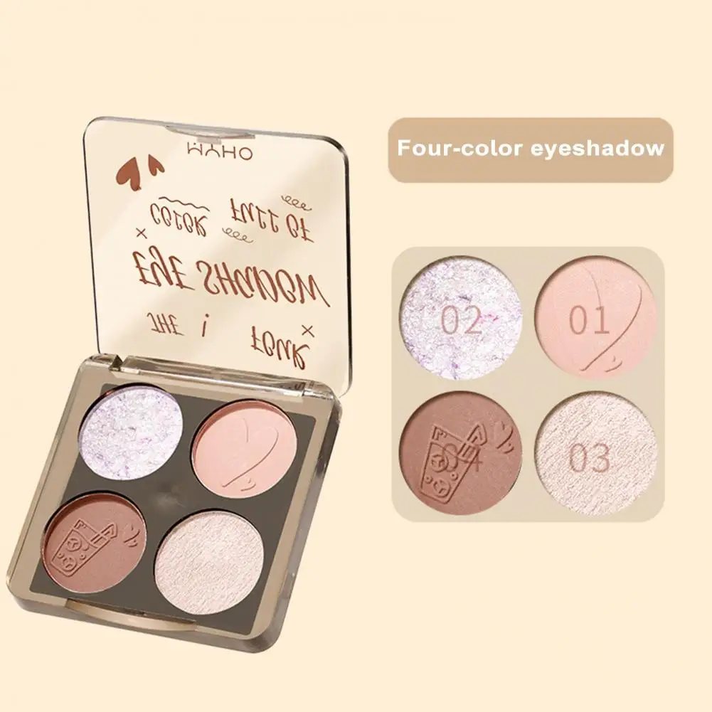 All-day Wear Eye Shadow Vibrant Long-lasting Four-color Eyeshadow Palette for Stunning Makeup Versatile Safe Rich Pearlescent