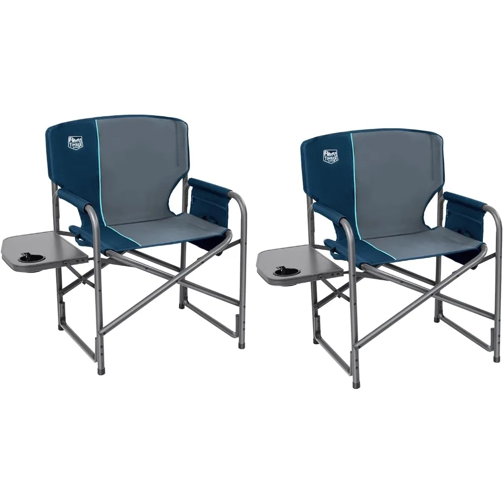 

TIMBER RIDGE Lightweight Oversized Camping Chair, Portable Aluminum Directors Chair with Side Table Detachable Side Pocket for