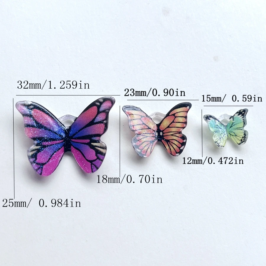 Mix Charm kwiat motyl Rhinestone diy biżuteria kolczyki dekoracyjne bransoletka akcesoria motyl