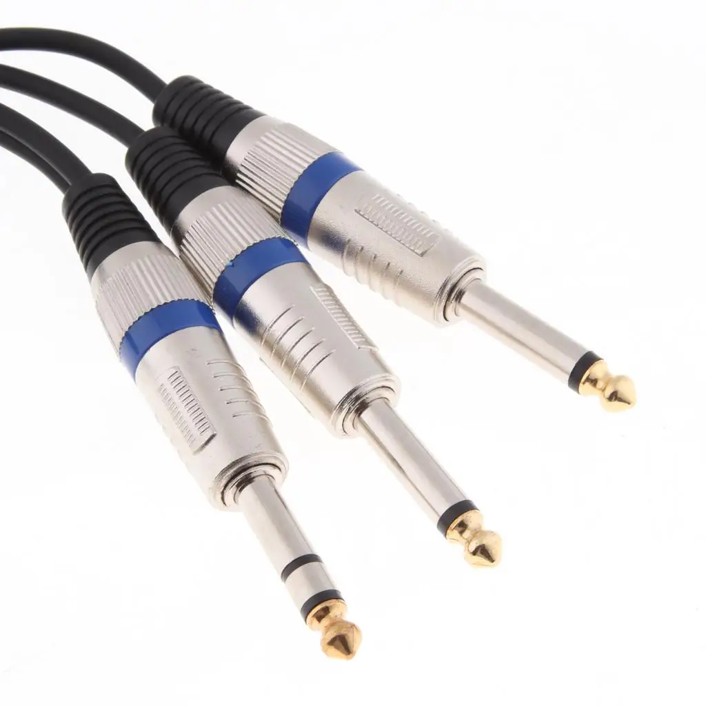 6.35 Stereo to Dual 6.35 Mono Insert Cable OFC Wire Splitter Audio Cable for Home Studio Mixer Effects