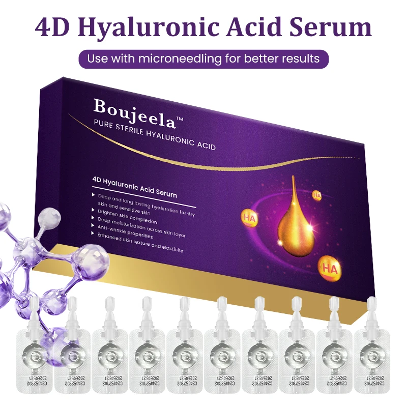 Pure Hyaluronic Acid Whitening Serum Remove Shrink Pores Deep Fade Fine Lines Deep 4D Moisturizing Sterile Capsule Ampoule