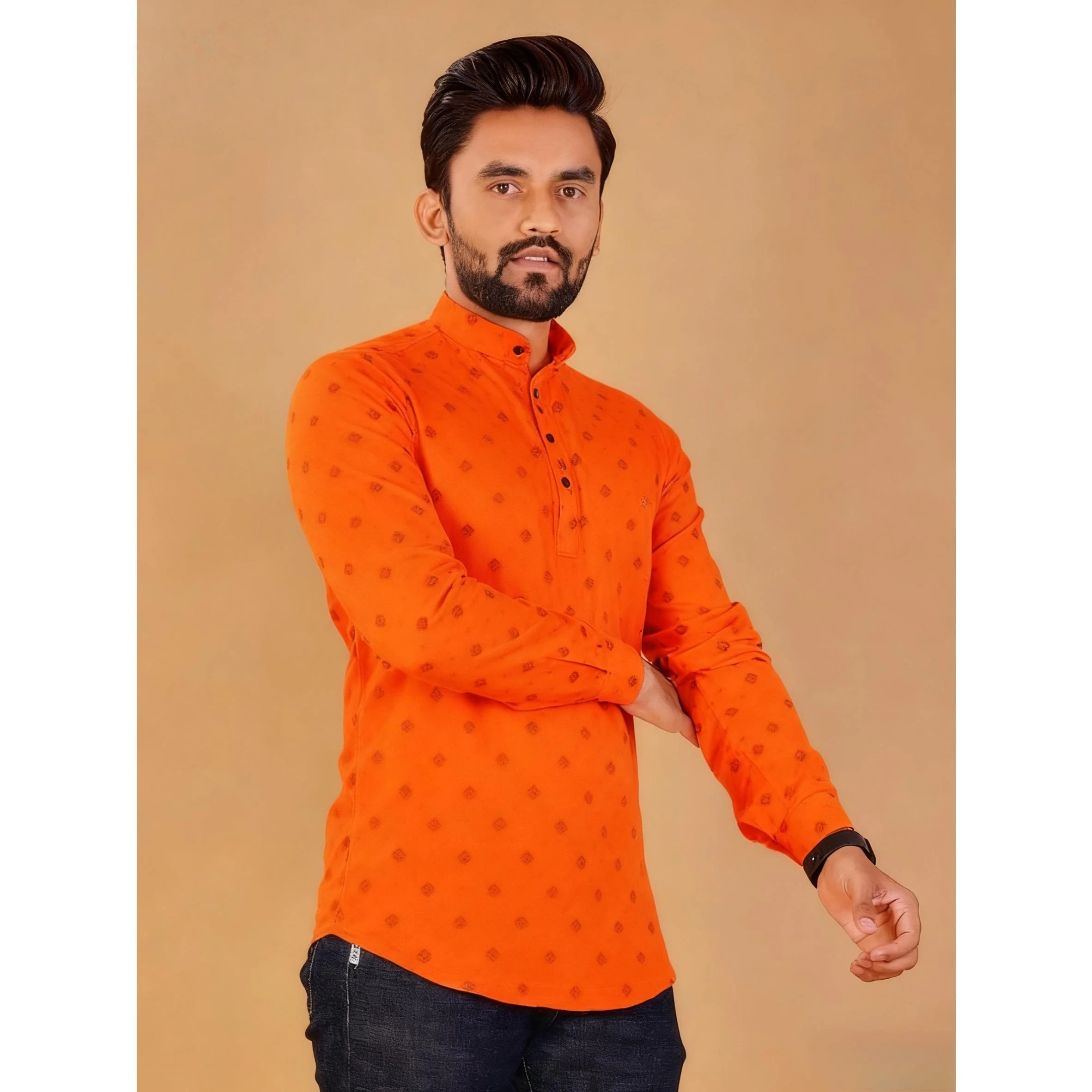 2026 رداء مسلم قميص بأكمام طويلة نمط عرقي الوقوف طوق الملابس العربية الإسلام Ropa Musulmana Hombre Ropa Arabe De Hombre