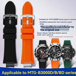 Modified Resin Rubber strap For Casio G-SHOCK MTG-B3000 Series Silicone watchbands MTG-B3000 Stainless steel Adapters Connector