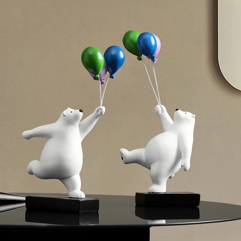 Nordic Creative Balloon Bear Ornament Wall Decoration Resin Children\'s Room Living Room Desktop Entrance Home Decoration Gift