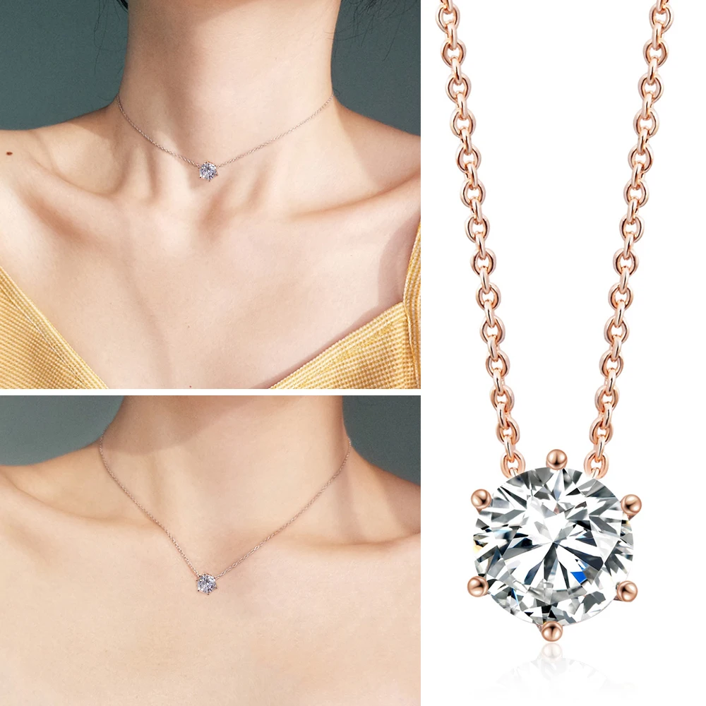 Wedding Pendant Necklaces For Women Female Shiny Zircon Bright Necklace Women\'s Chain on Neck Accessories Fashion Jewelry N431