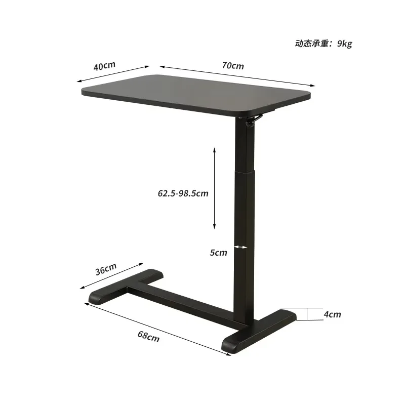 Height Adjustable Automatic Overbed Pneumatic Bedside Table With Wheels Perfect for Hospital and Home Use