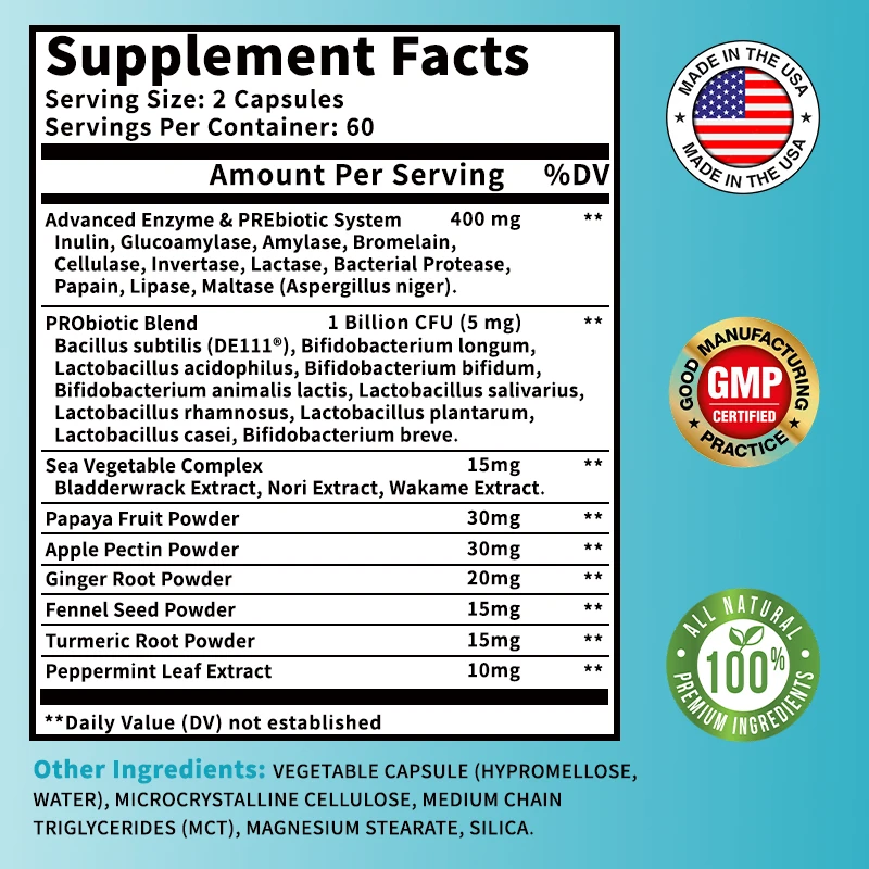 Digestive Enzymes - Promotes Nutrient Absorption, Digestive System and Gut Health, and Accelerates Energy Metabolism