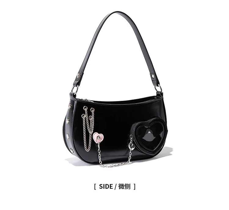 Сумка для боли в стиле Лолиты, японская оригинальная маленькая вместительная прозрачная сумка в форме сердца для милых девушек, модная универсальная сумка через плечо