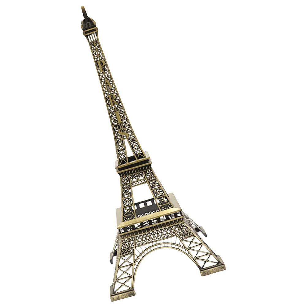 

2pcs 18cm Bronze Eiffel Tower Model Alloy Souvenir Vintage Building Statue Office Decor Retro Adorn Desktop Eiffel Tower Decor