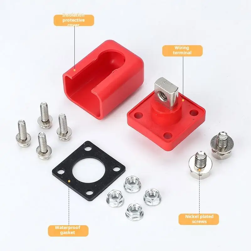 Terminal de paquete de batería de litio, almacenamiento de energía, 120A150A200A300A, bloque de conector cuadrado de rosca interna montado en la pared