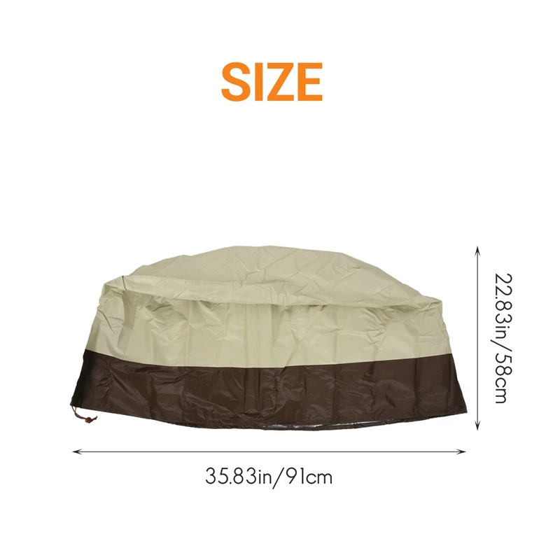 Fire Pit Cover Round-210D Oxford Cloth Heavy Duty Patio Outdoor Fire Pit Table Cover Round Waterproof Fits For 34/35/36 Inch Fir