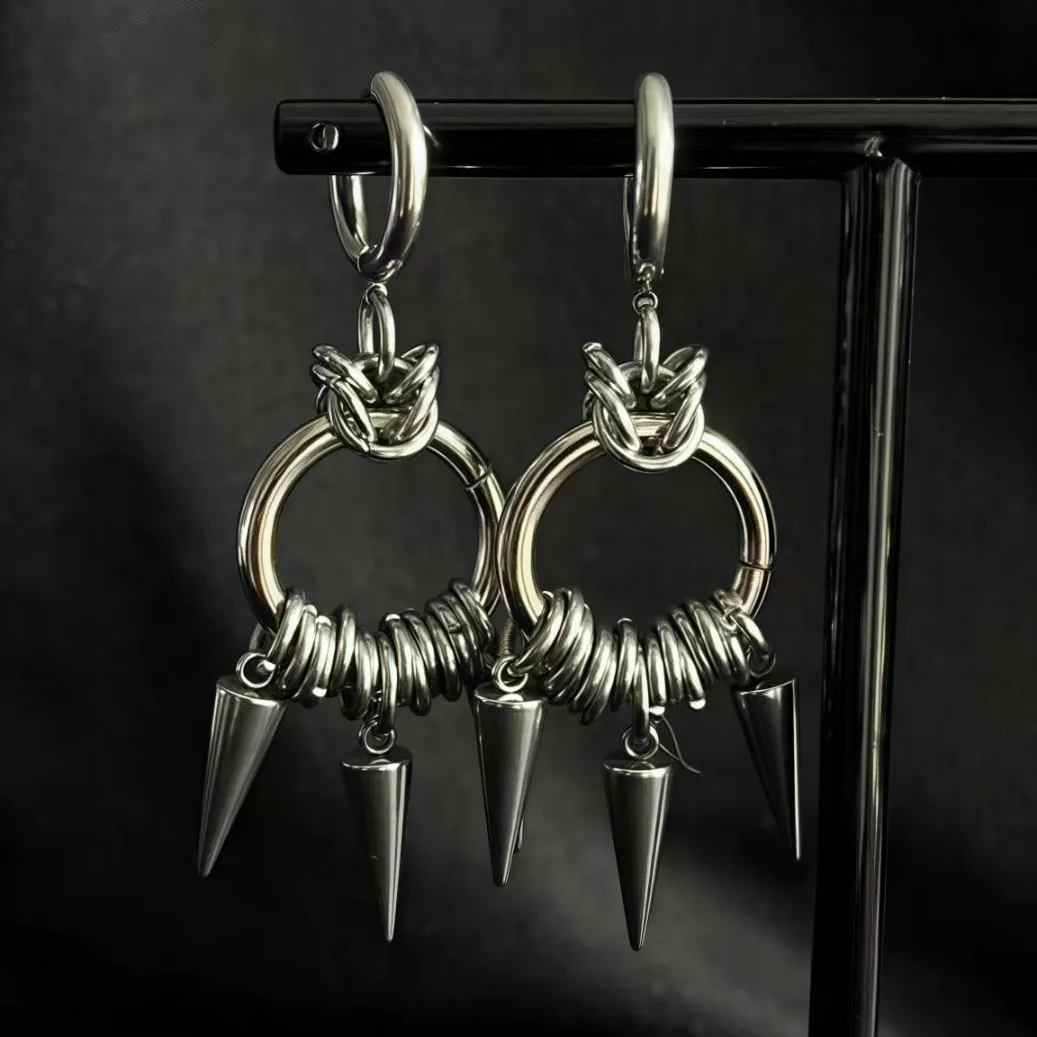 Punk Rivet Earring,Korean Jewelry,Hippie Accessory,Gothic Rock,Y2k,Sharp Spike Charm,Avant-garde,Design Sense,Ear Hoop For Women