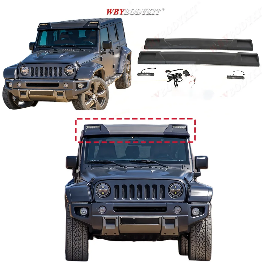 upgrade for model Jeep Wrangler Body Kits Roof spoiler rear gate spoiler Front Rear bumper Hoods Auto Parts Fenders Old To New