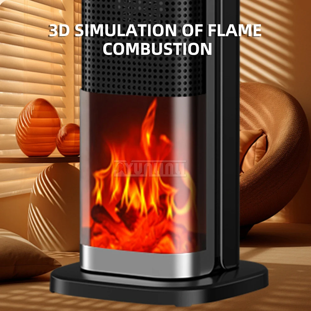 

Интеллектуальный электрический обогреватель с вертикальной имитацией пламени для домашнего использования, энергосберегающее решение для тепла