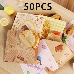 Sandwich Air Fryer Paper Wrappers Food Waxed Paper Home Baking Supplies Oil-proof Disposable Toast Bread Hamburger Fries Kitchen