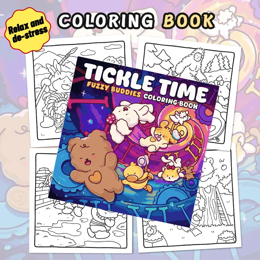 Tickle Time Adult Coloring Book Easy Bold Creative Pages Relaxing Stress ReliefDIY Parent Child Interaction Home Leisure Art Th