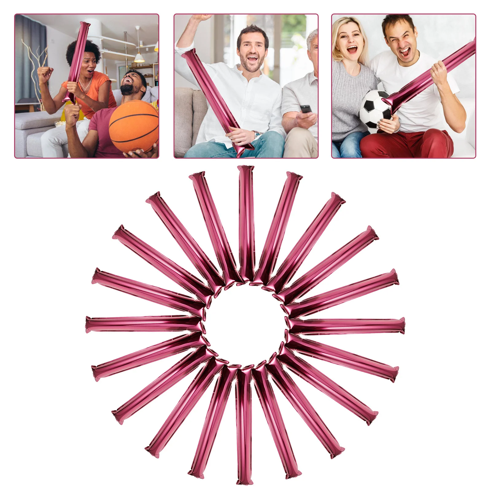 

20Pcs Bright Inflatable Cheer Sticks Easy Use Noise Maker Sticks for Competitions Concerts Festivals Party Accessories Fan Goods