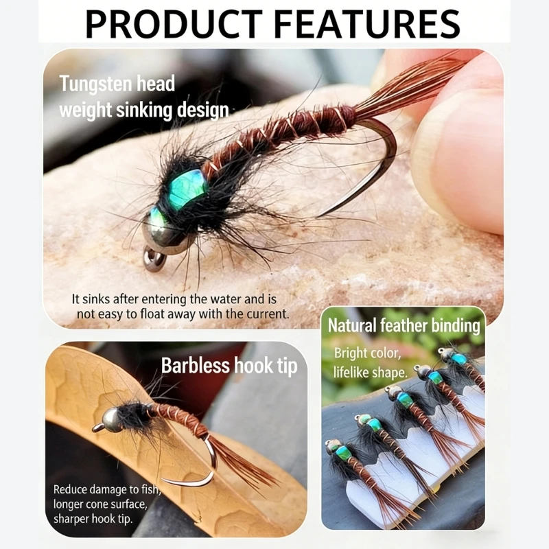 

6pcs Metal Fly Fishing Lures Suitable For Expert And Beginner In Multiple Fishing Environment