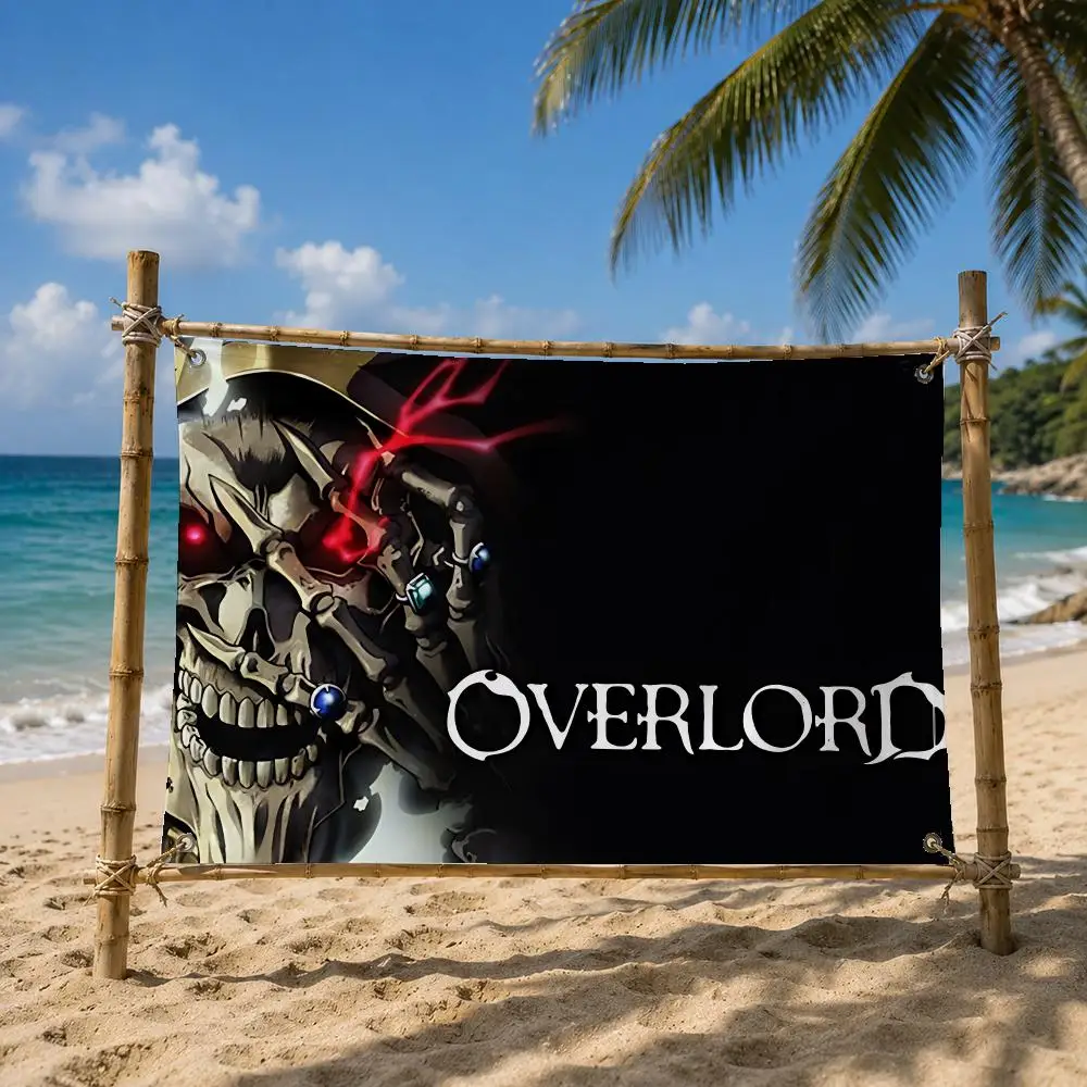 Overlord Isekai Anime Flags Room Bedroom Home Outdoor Wall Hanging Concert Printed Background Decoration Art Banne