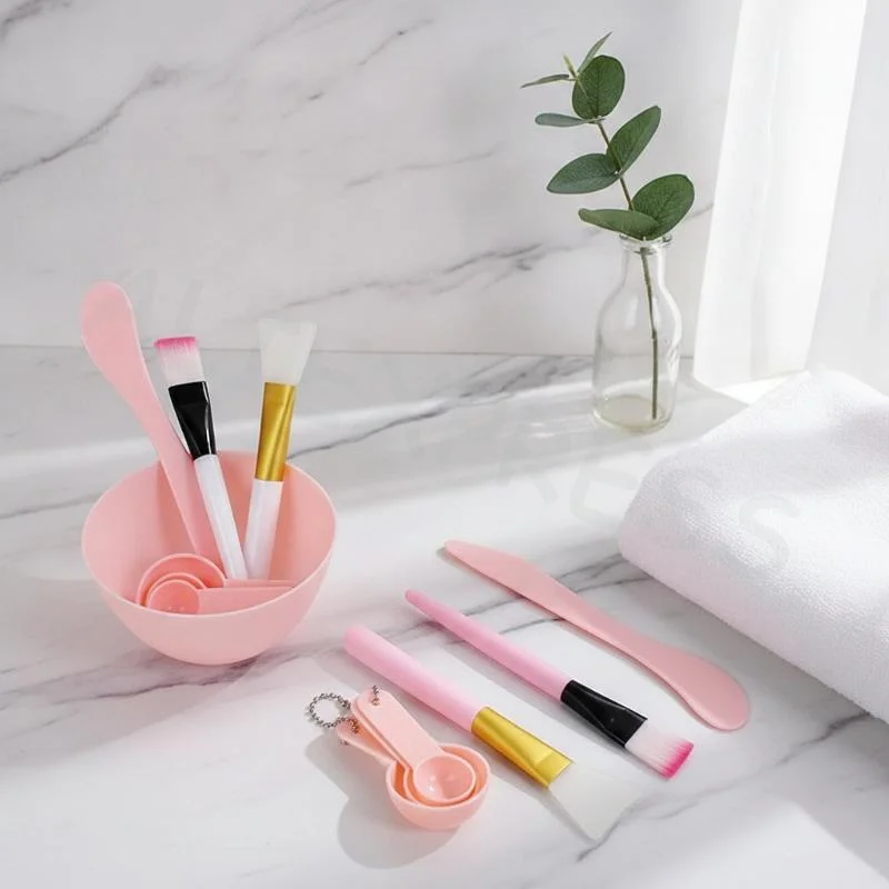 7Pcs Face Mask Mixing Bowl Set Food Grade Reusable DIY Facial Skincare Tool Kit with Spatula Brushes Spoon for Home Salon Use