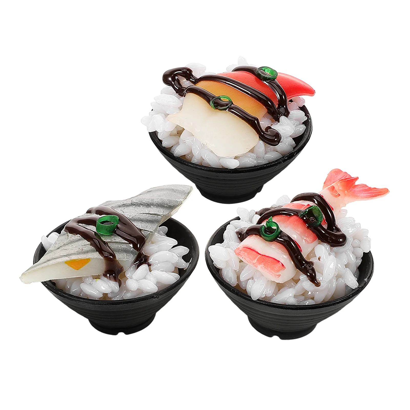 

3 Pcs Simulation Sushi Pretend Play Food Kids Rice Game Kitchen Realistic Toy Restaurant Toys Pvc Plaything Playset for Child