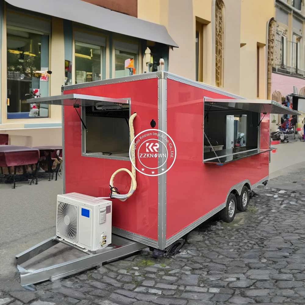 

Mobile Food Truck Fully Equipped For Sale Hot Dog Pizza Kiosk Ice Cream Cart Mobile Kitchen Food Truck Trailer