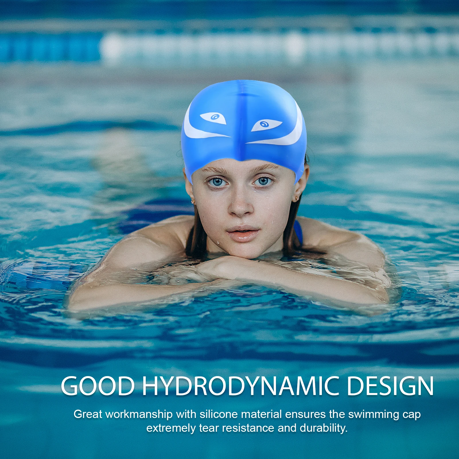 

2pcs Swimming Cap For Silicone Hydrodynamic Ear Protection Chlorine Resistant Durable Fit Most Sizes