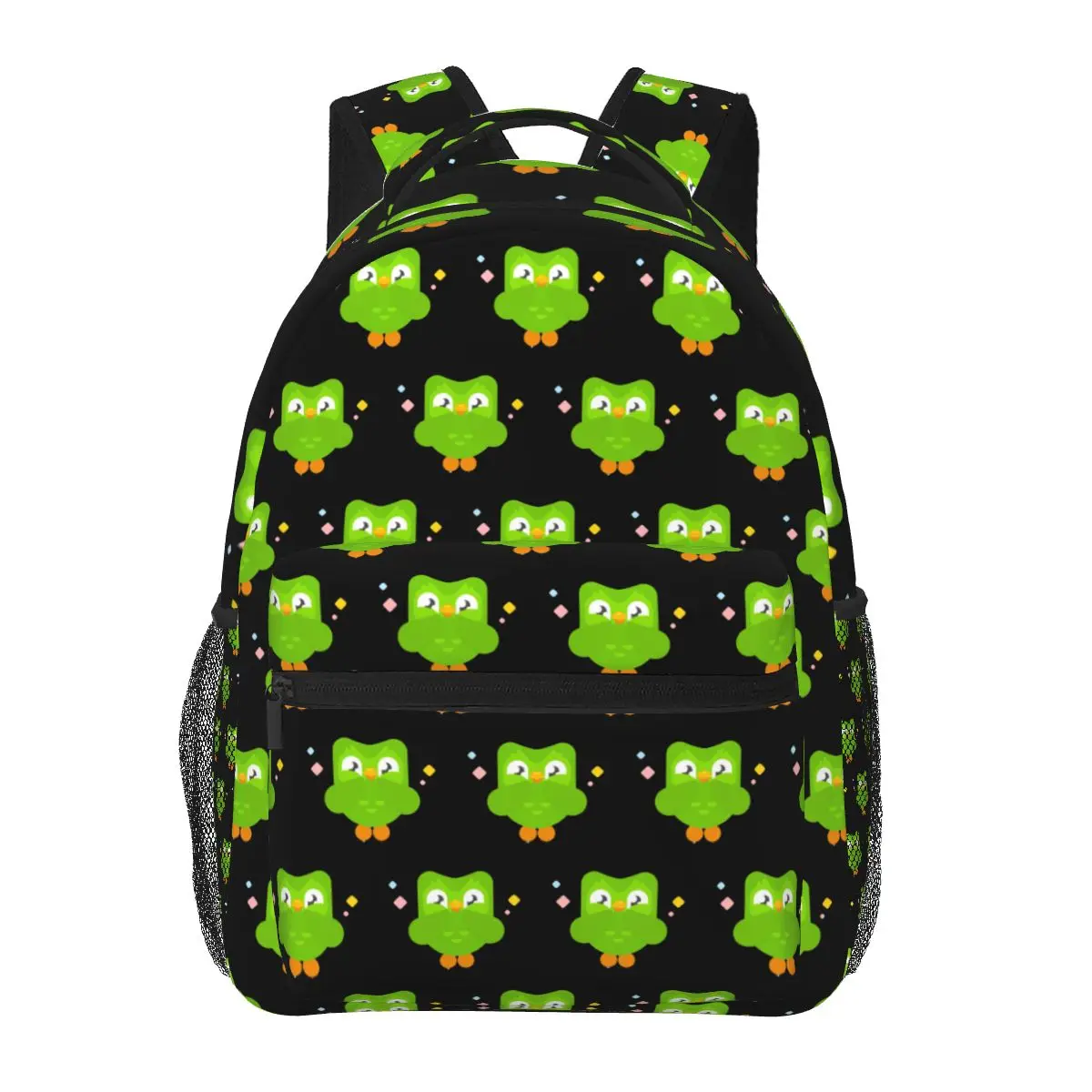 Duolingo Owl Duo Studentenrucksack, Schultasche, Wandern, Reisen, Tagesrucksack für Jungen und Mädchen, modische Büchertasche, Umhängetaschen