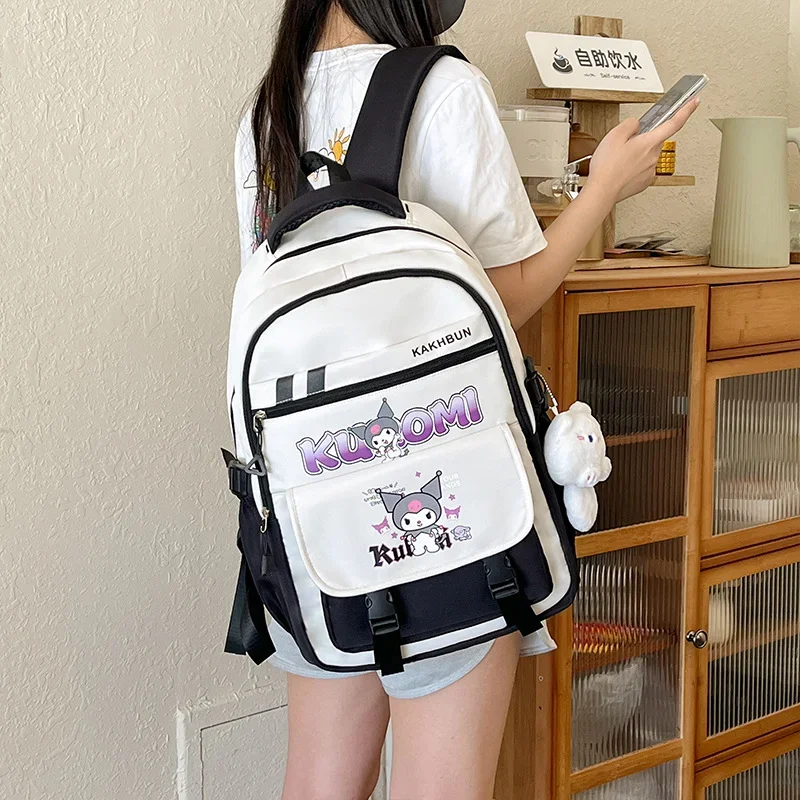 Sanrio Kulomi cartoon cute schoolbag simple fresh color matching printing large capacity backpack