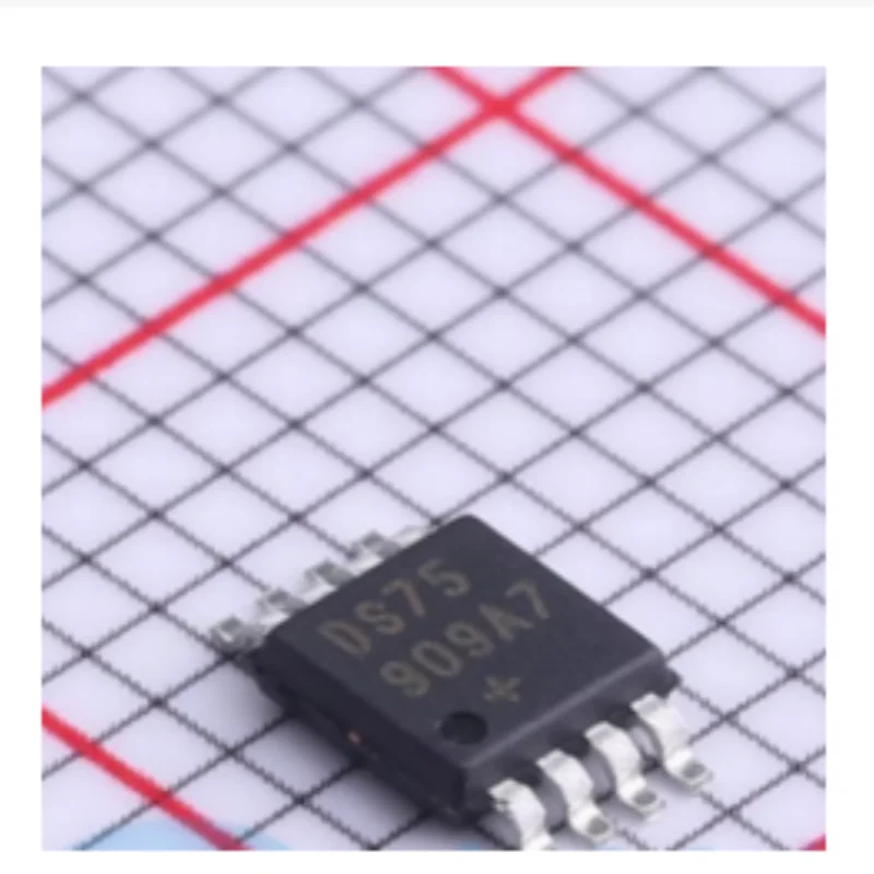 5PCS DS75U+T New Original uMAX‑8(MSOP‑8) Digital Temperature Sensor I2C SMBus Programmable Thermostat SMD Sensor IC