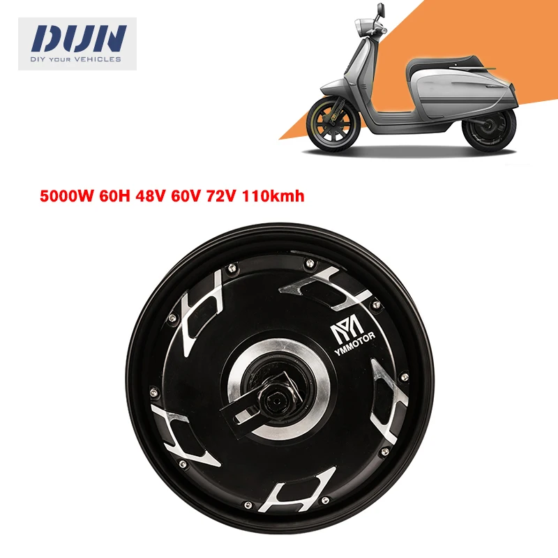 YUMA 10x2.15 Inch 5000W 110KMH 48V 60V 72V 60H Brushless DC Wheel Motor