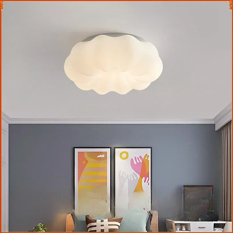 

Full Spectrum LED Ceiling Lights Simple Modern Intelligent Cloud Chandeliers Nordic Cream Household Children's Living Room Lamp