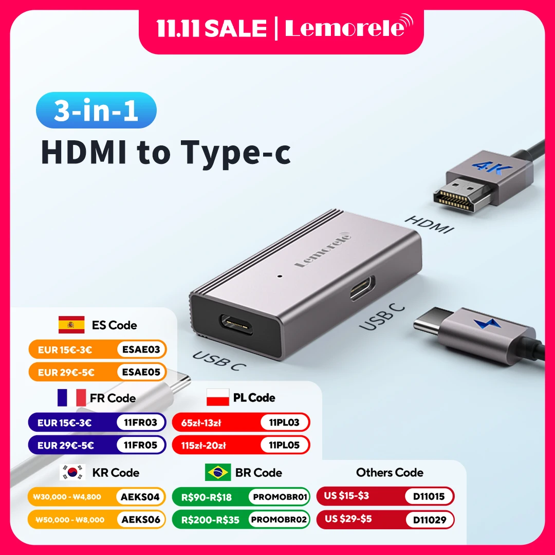yZ[zLemorele 4k AR KlA_v^[ HDMI  Type-C AR Kl[dRo[^[ USB-C rfIA_v^[ Xreal Airs Rokid XCb`p