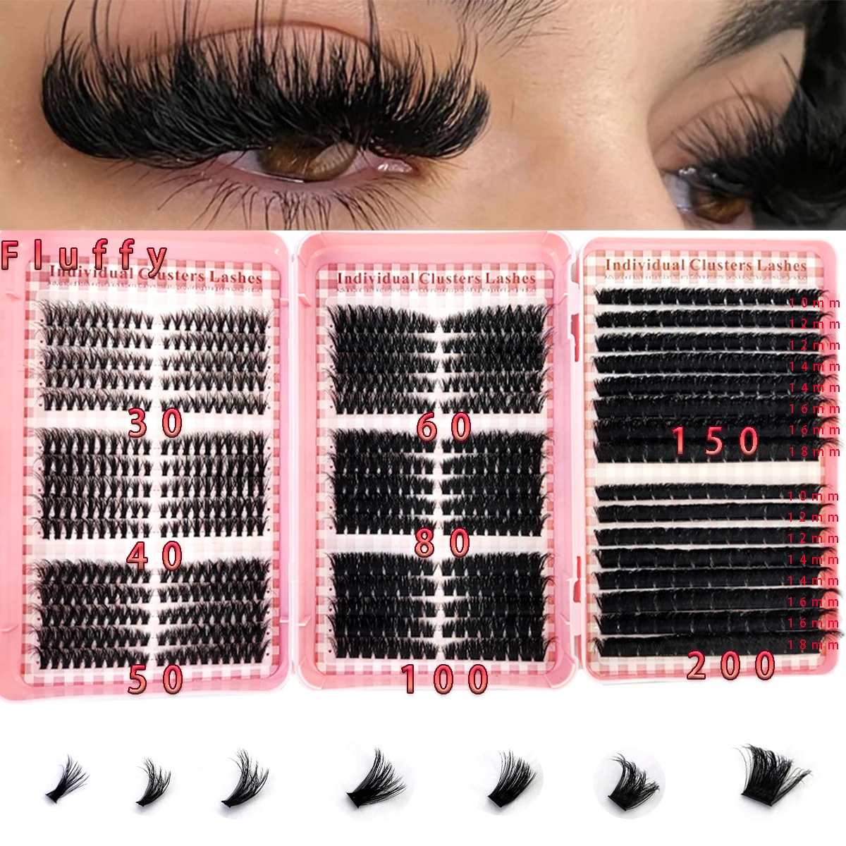 Neue 200D-30D Flauschige 8D Dicke Lockige 0,07mm Weiche Dramatische Flauschige Persönliche Wimpernverlängerung DIY