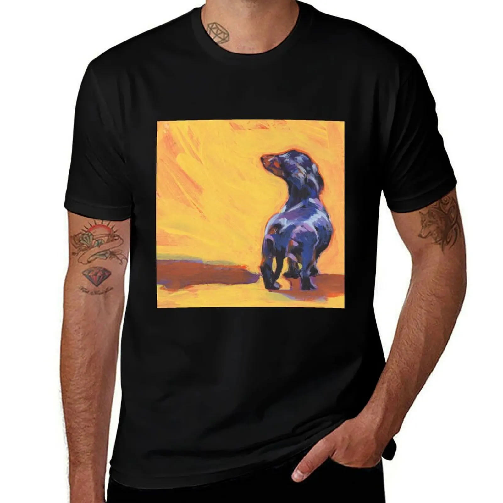 Dachshund Dog Bright colorful pop dog art T-Shirt Breathable Mesh Panel T-Shirt