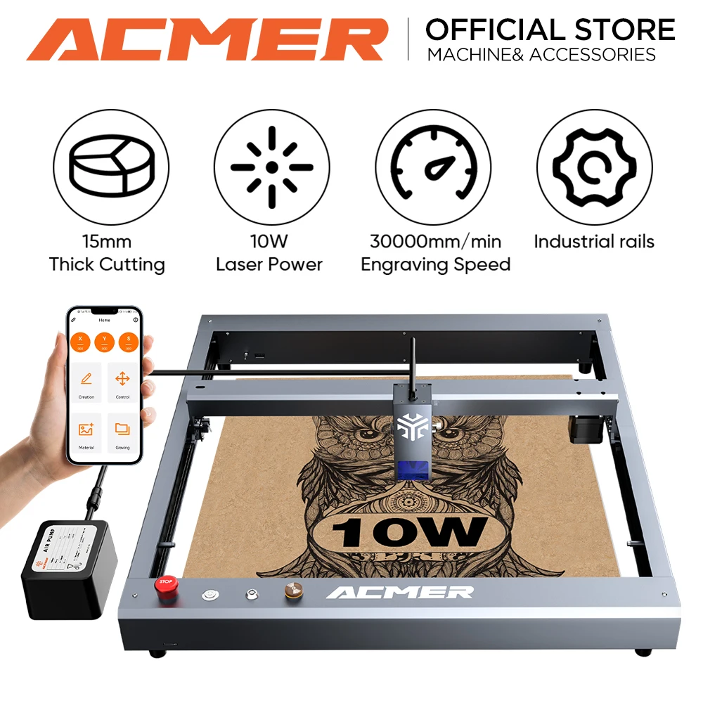 

ACMER P2 10W Engraving Machine Woodworking Cutting Machine DIY Kit