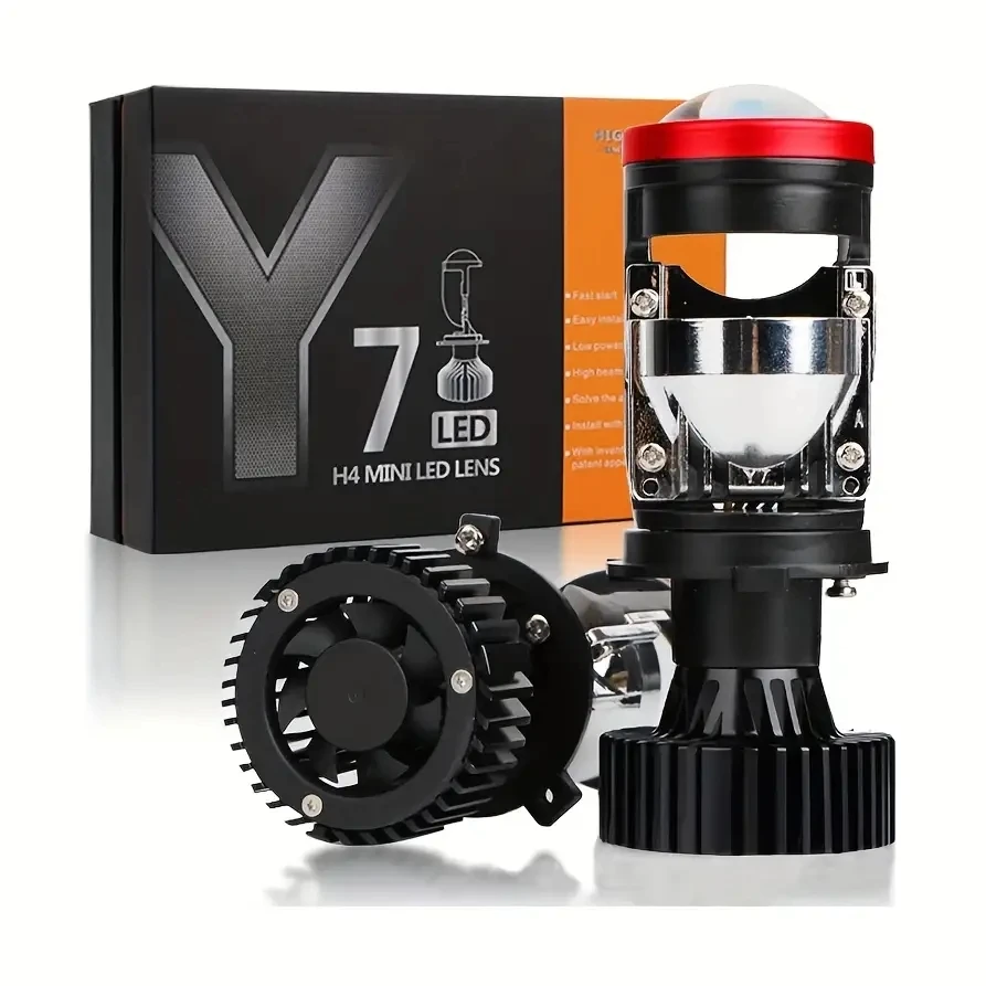 

2PCS Y7 30000LM Mini H4 Проектор Светодиодные линзы H4 Светодиодные автомобильные фары Обновление Автомобильные фары дальнего ближнего света, без батареи
