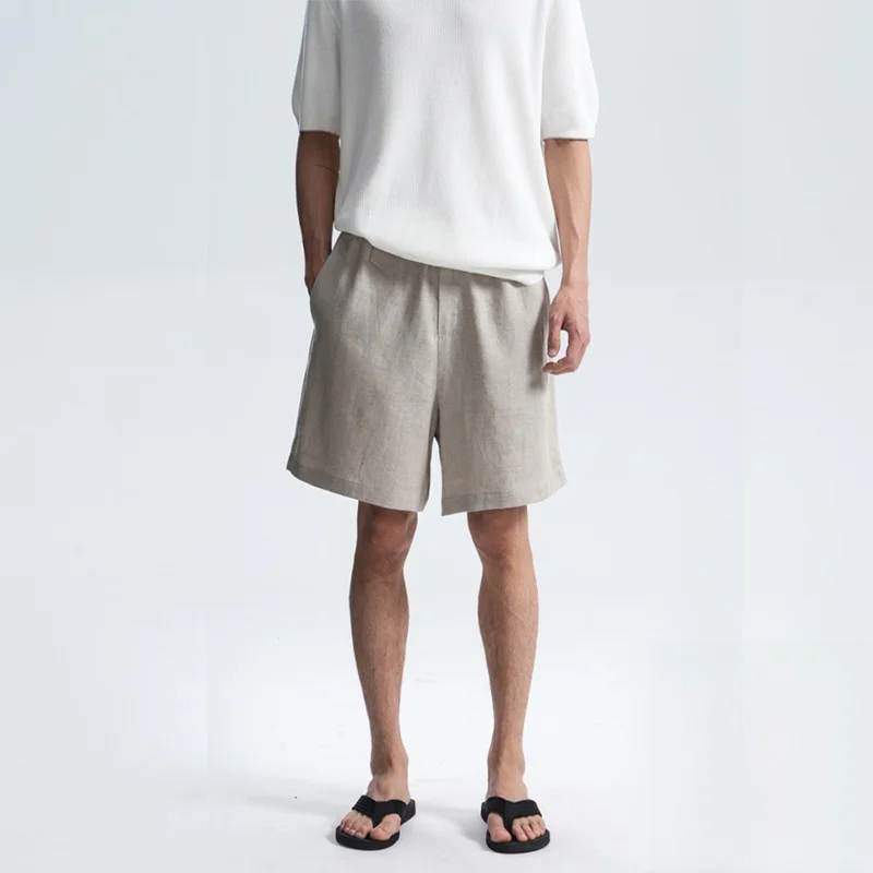 

Loose Fit Men's Linen Casual orts Drapey Comfortable Straight Leg Pants Summer Seasonal Faion Trend Color Pattern