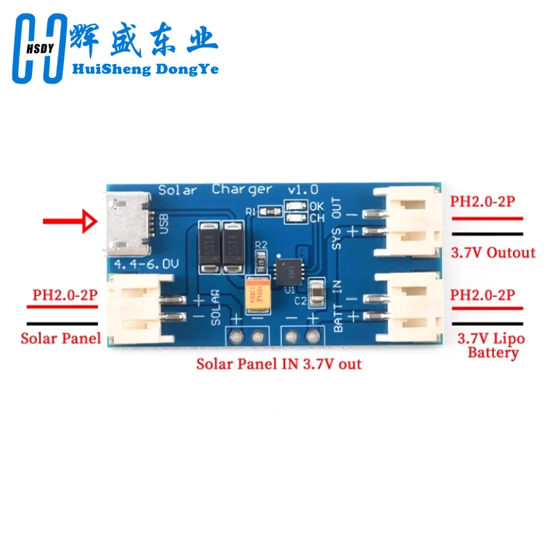 500Ma Mini Solar Lipo Charger Board CN3065 Lithium Battery Charge Chip DIY Outdoor Charging Board Module For Arduino